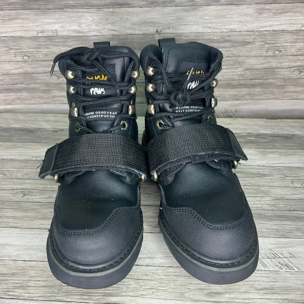 Cougar Paws Roofing Boots Black Leather Mens 6 Work Safety HS30305